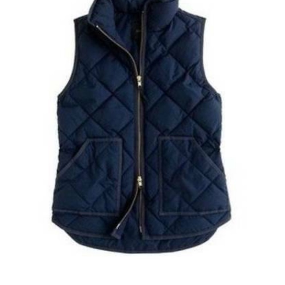 NWT J Crew quilted navy vest sz M